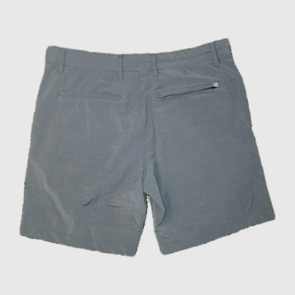 Men's‎ Hudson & Barrow Sz 34 Tech Stretch Shorts Pockets Zip-Fly Gray